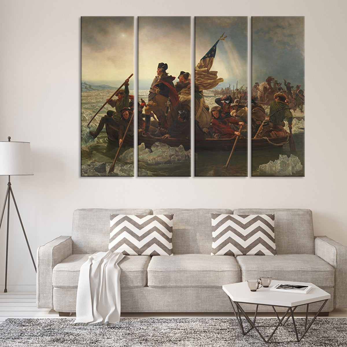 Washington Crossing the Delaware Multi Panel Canvas Wall Art