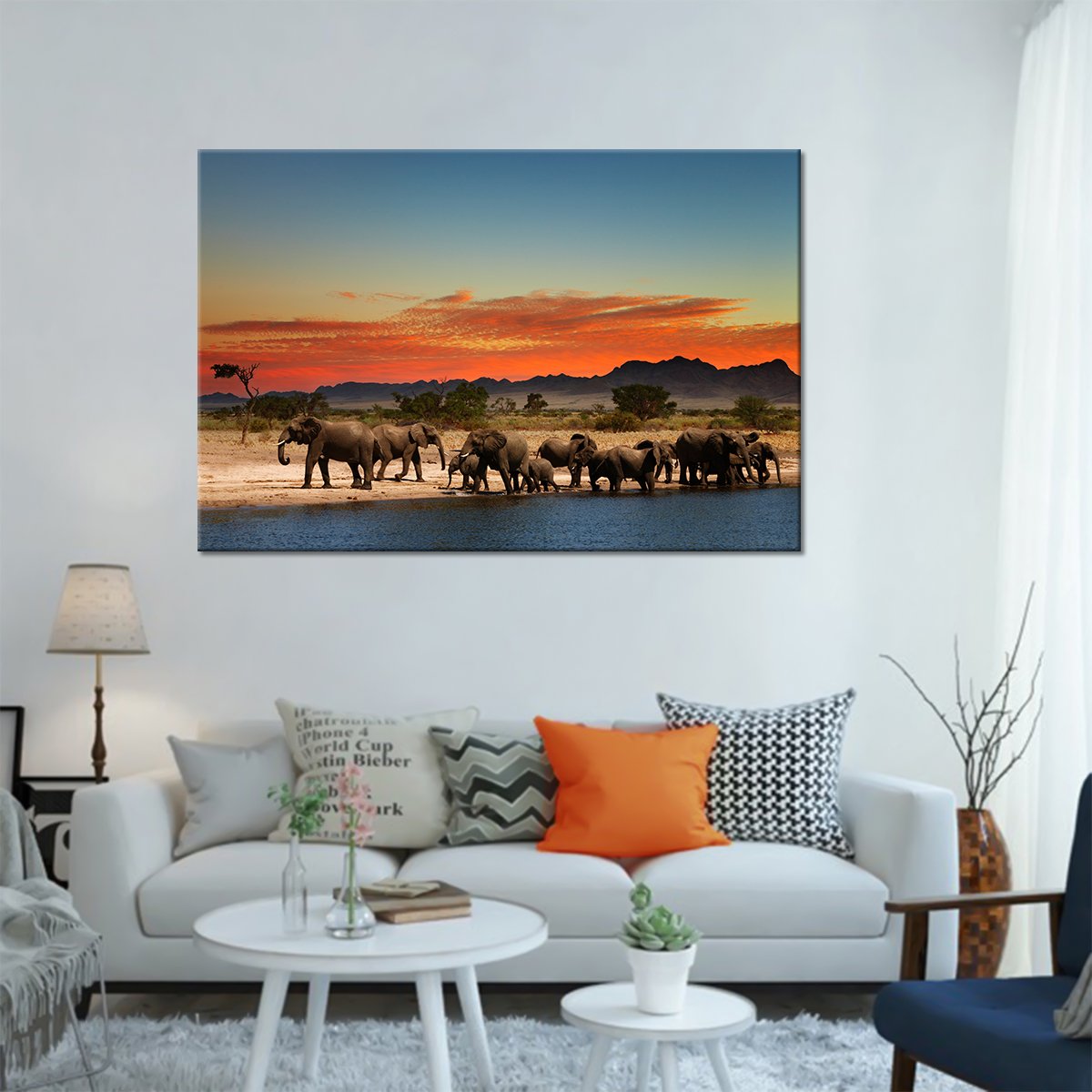 Indian Elephants Multi Panel Canvas Wall Art