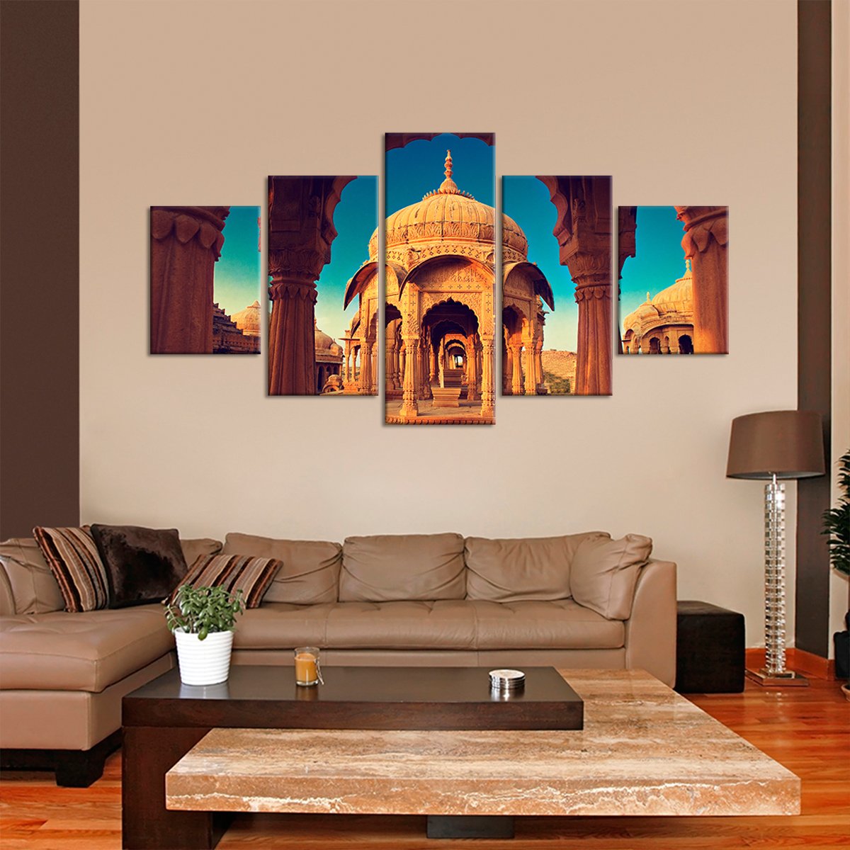 Golden City Multi Panel Canvas Wall Art