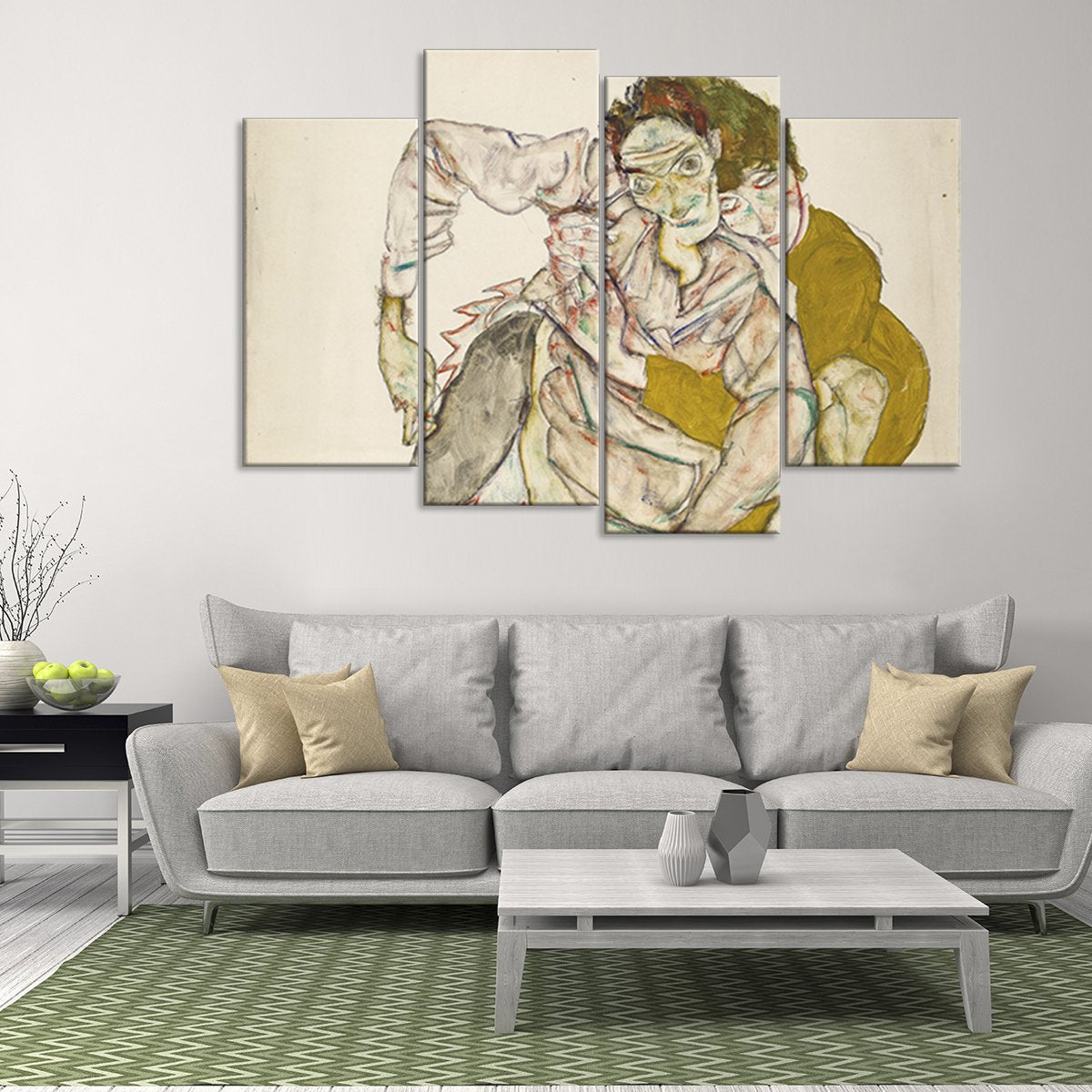 Seated Couple Multi Panel Canvas Wall Art