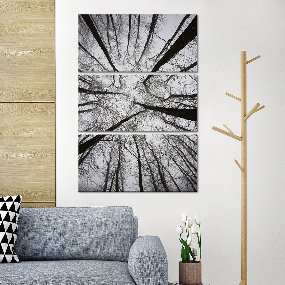 Gloomy Forest View Multi Panel Canvas Wall Art