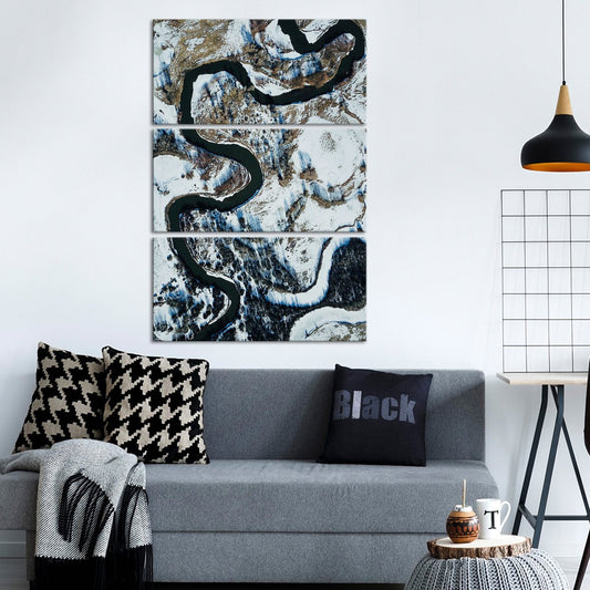 Snowy Mountain Road Multi Panel Canvas Wall Art