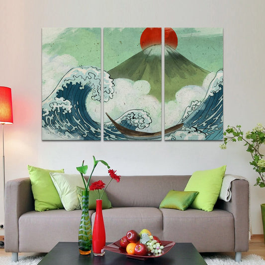 Kanagawa Graffiti Multi Panel Canvas Wall Art