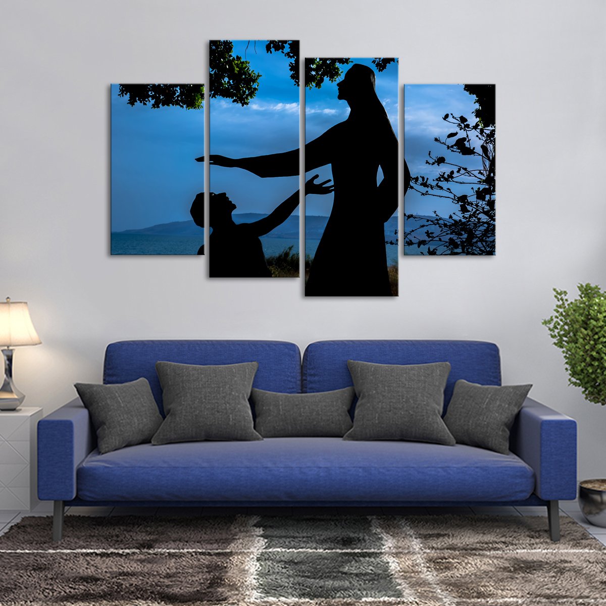 Jesus and Peter Multi Panel Canvas Wall Art