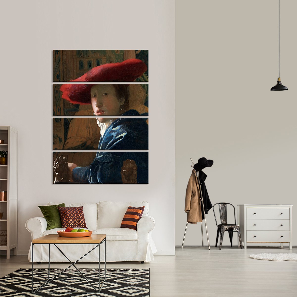 Girl With a Red Hat Multi Panel Canvas Wall Art