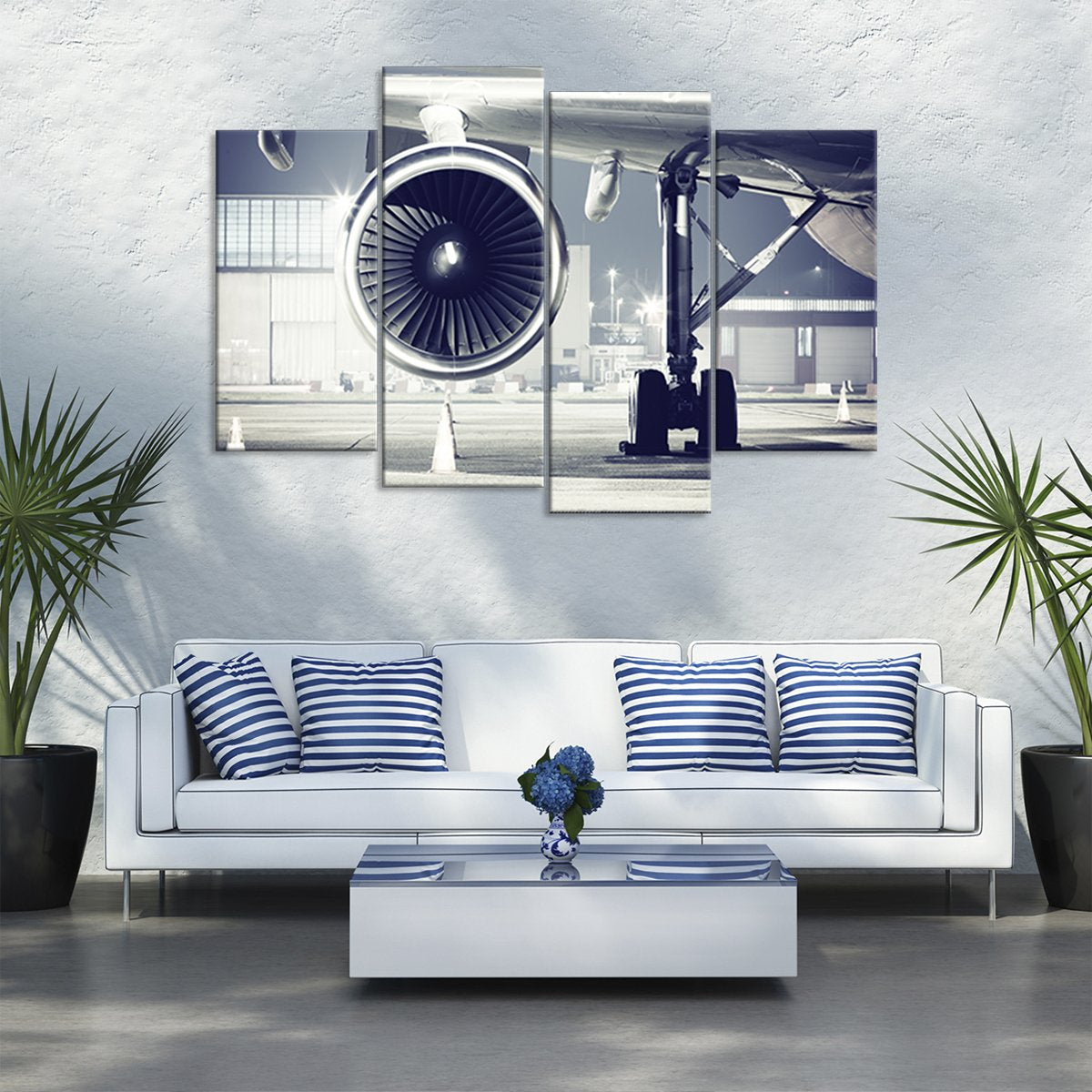 Airplane Turbine Multi Panel Canvas Wall Art
