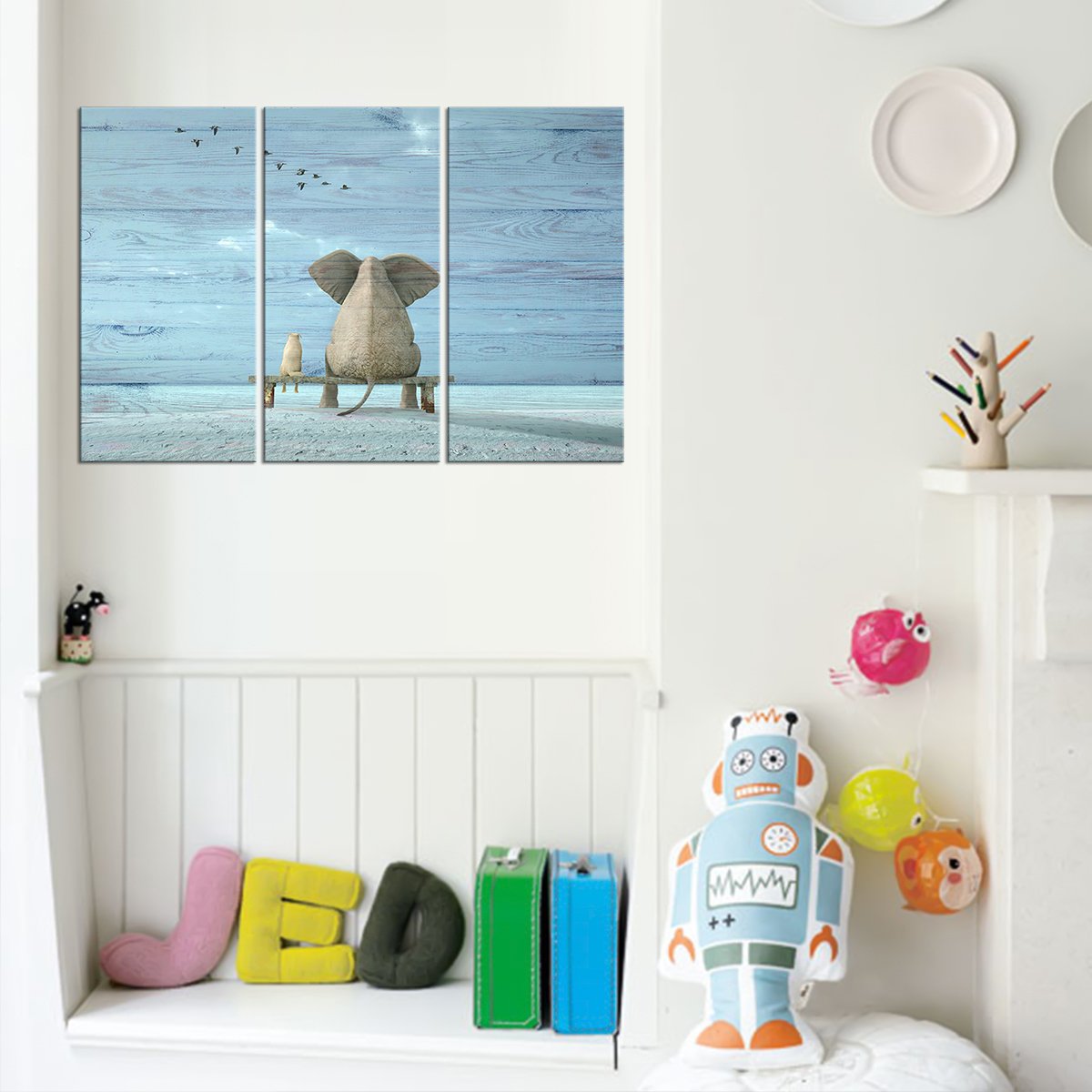 Elephant Daydream Multi Panel Canvas Wall Art