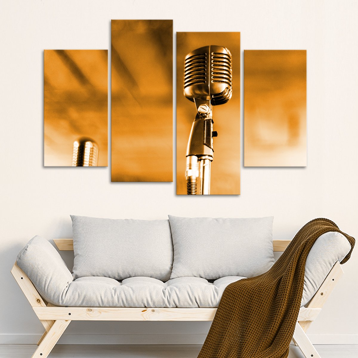 Golden Jazz Performance Multi Panel Canvas Wall Art