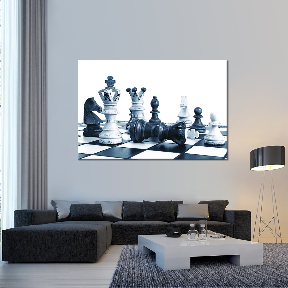 Rustic Chess Multi Panel Canvas Wall Art