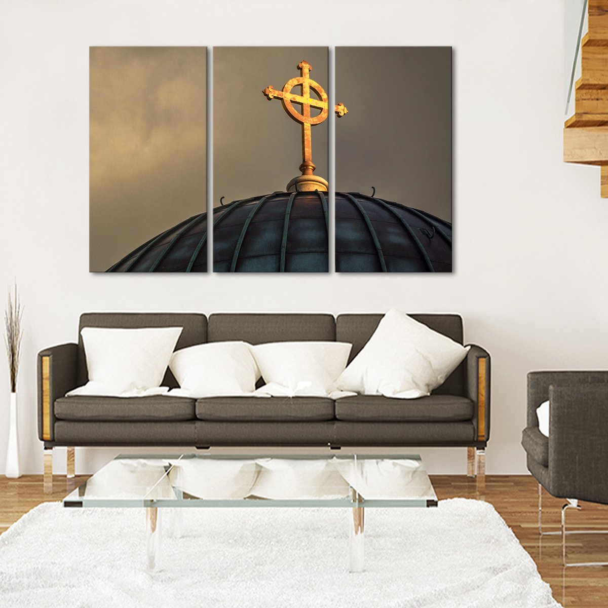 Christian Cross Multi Panel Canvas Wall Art