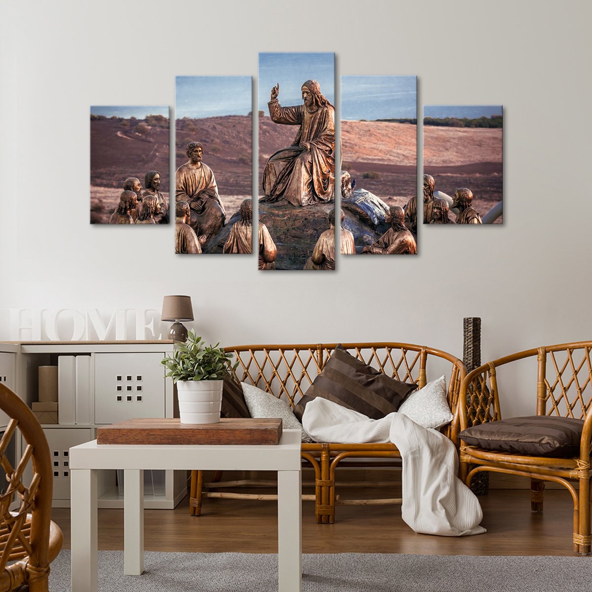 Jesus and His Followers Multi Panel Canvas Wall Art
