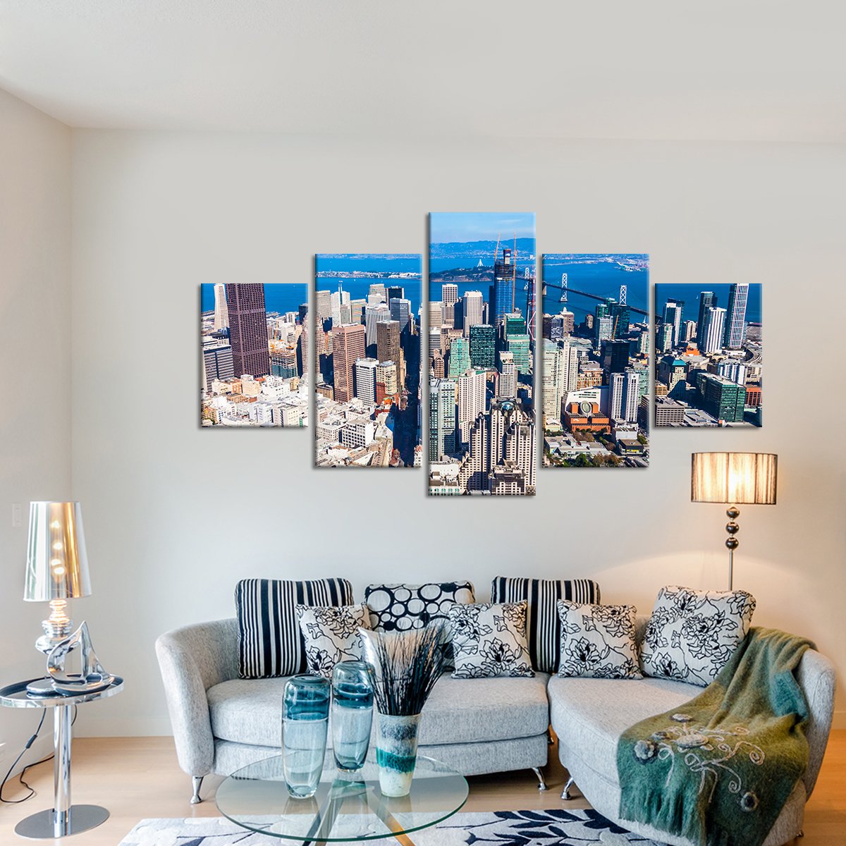 Downtown San Francisco Multi Panel Canvas Wall Art