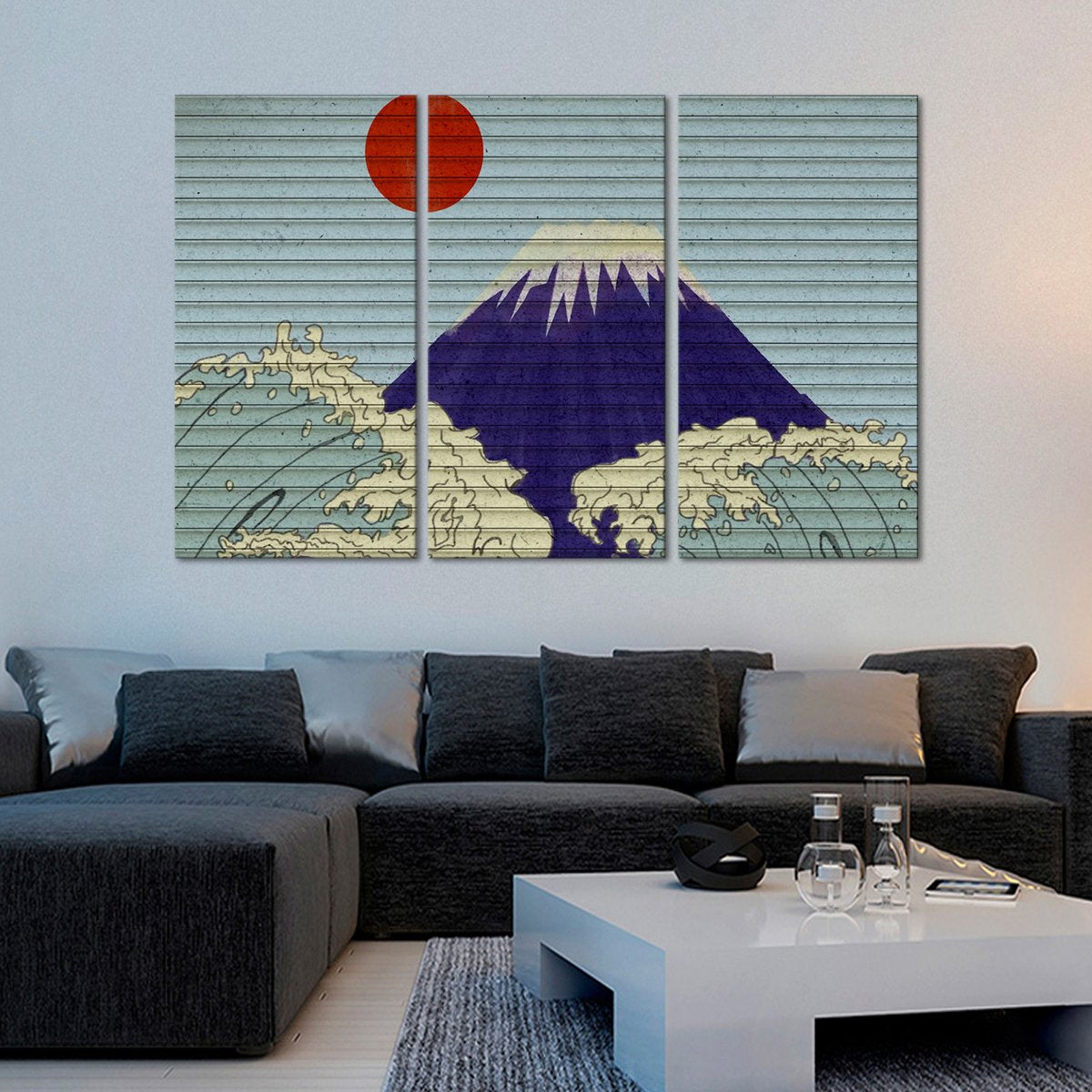 Great Wave Graffiti Multi Panel Canvas Wall Art