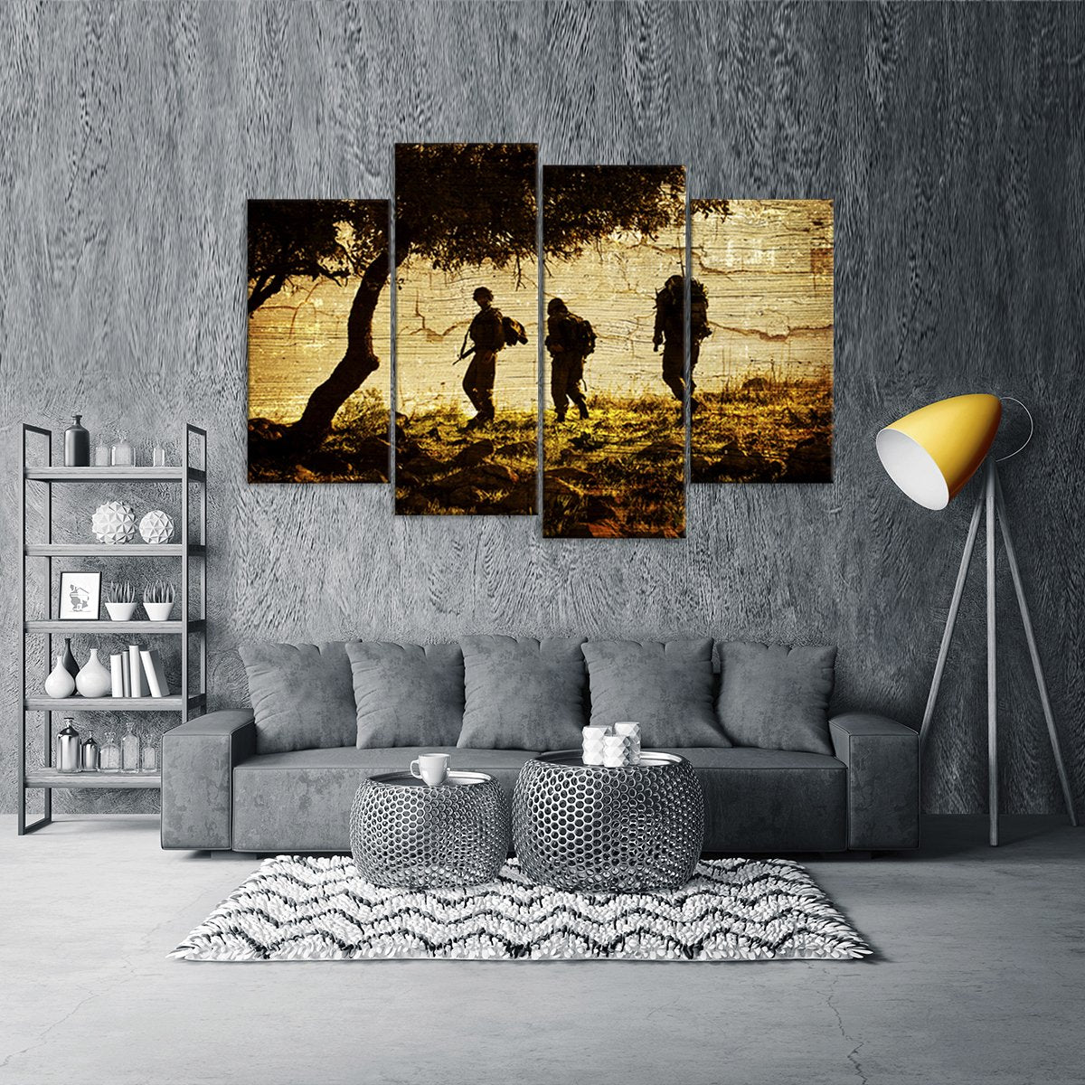 Troops in Afghanistan Multi Panel Canvas Wall Art