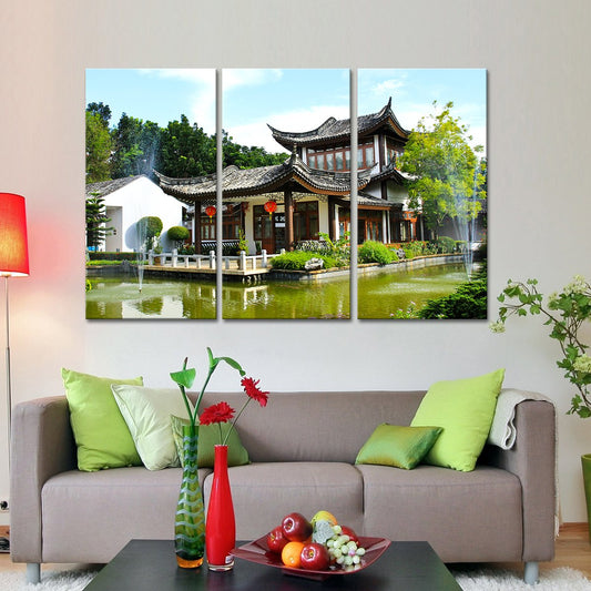 Buddhist Temple Multi Panel Canvas Wall Art