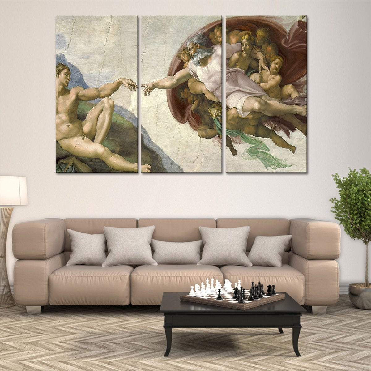 The Creation Of Adam Multi Panel Canvas Wall Art