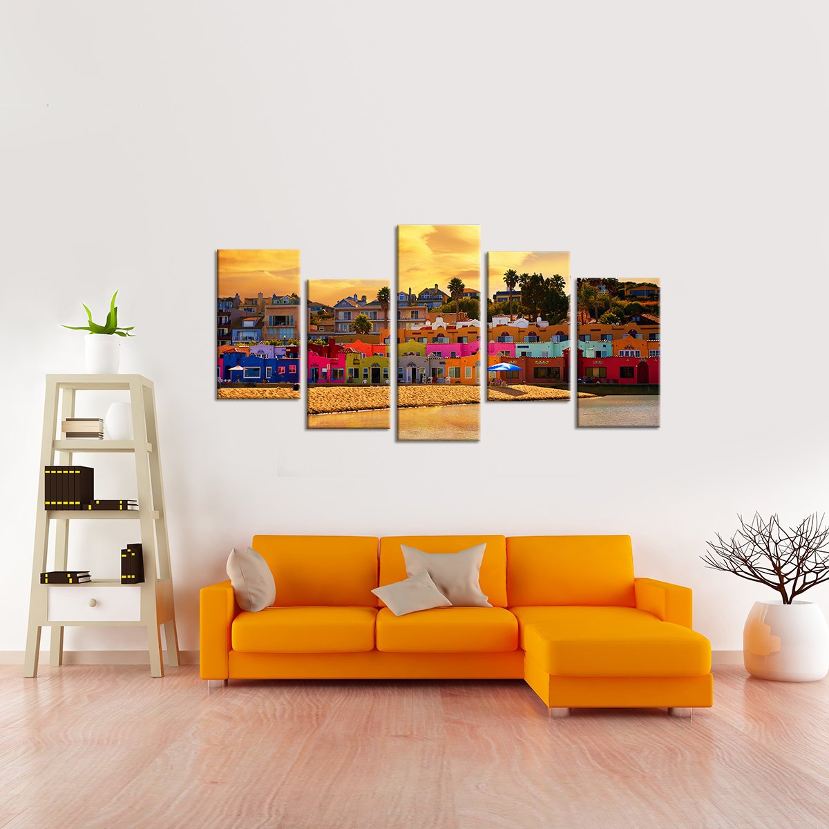 Capitola Beach Multi Panel Canvas Wall Art