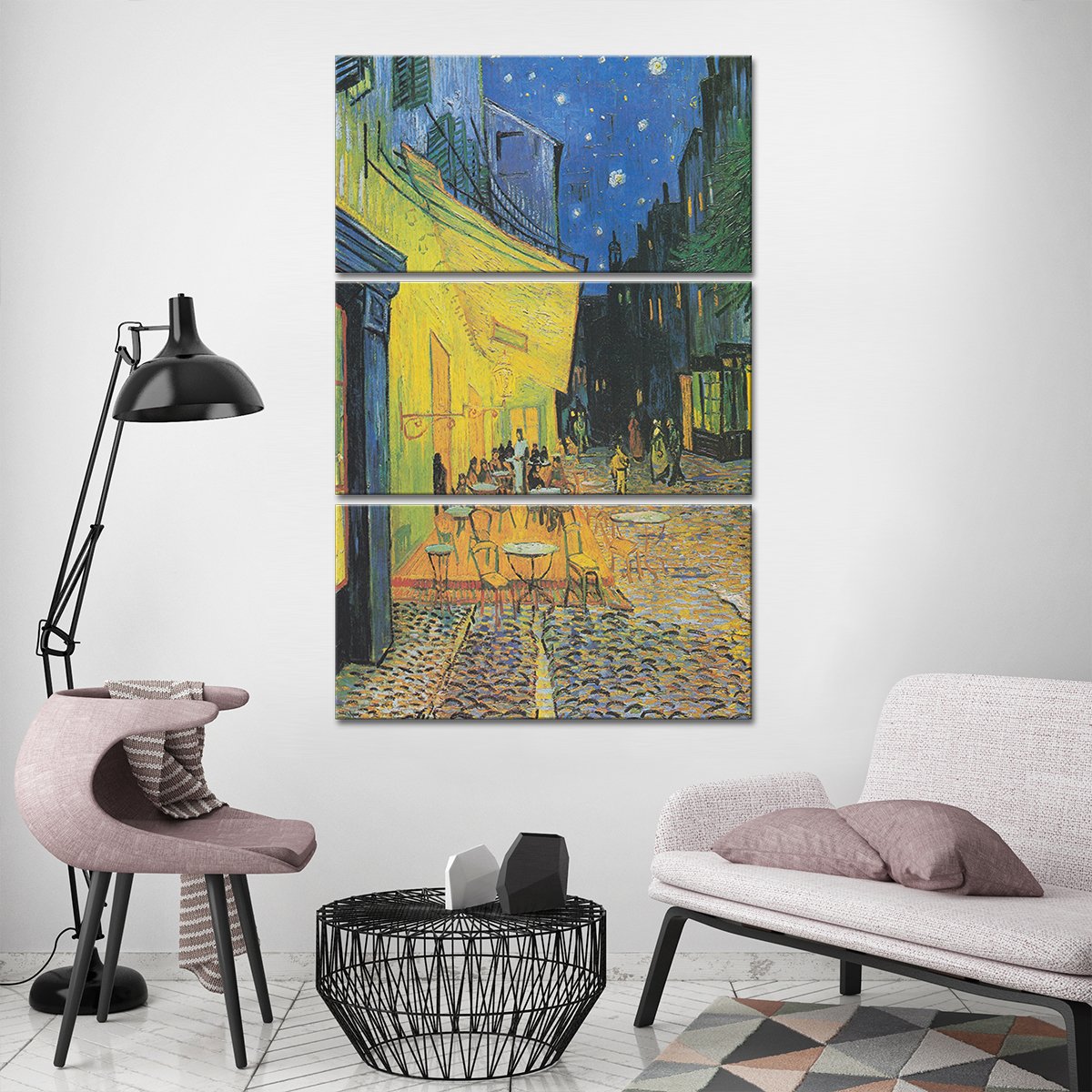 Cafe Terrace at Night Multi Panel Canvas Wall Art