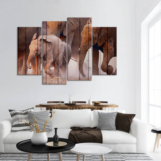 Elephants Never Forget Multi Panel Canvas Wall Art