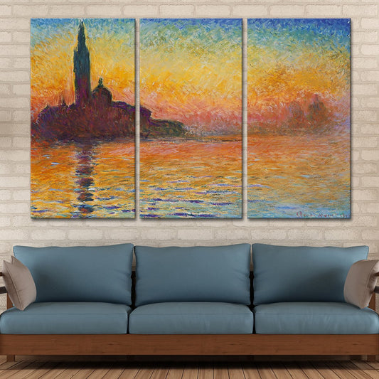 San Giorgio Maggiore At Dusk Multi Panel Canvas Wall Art