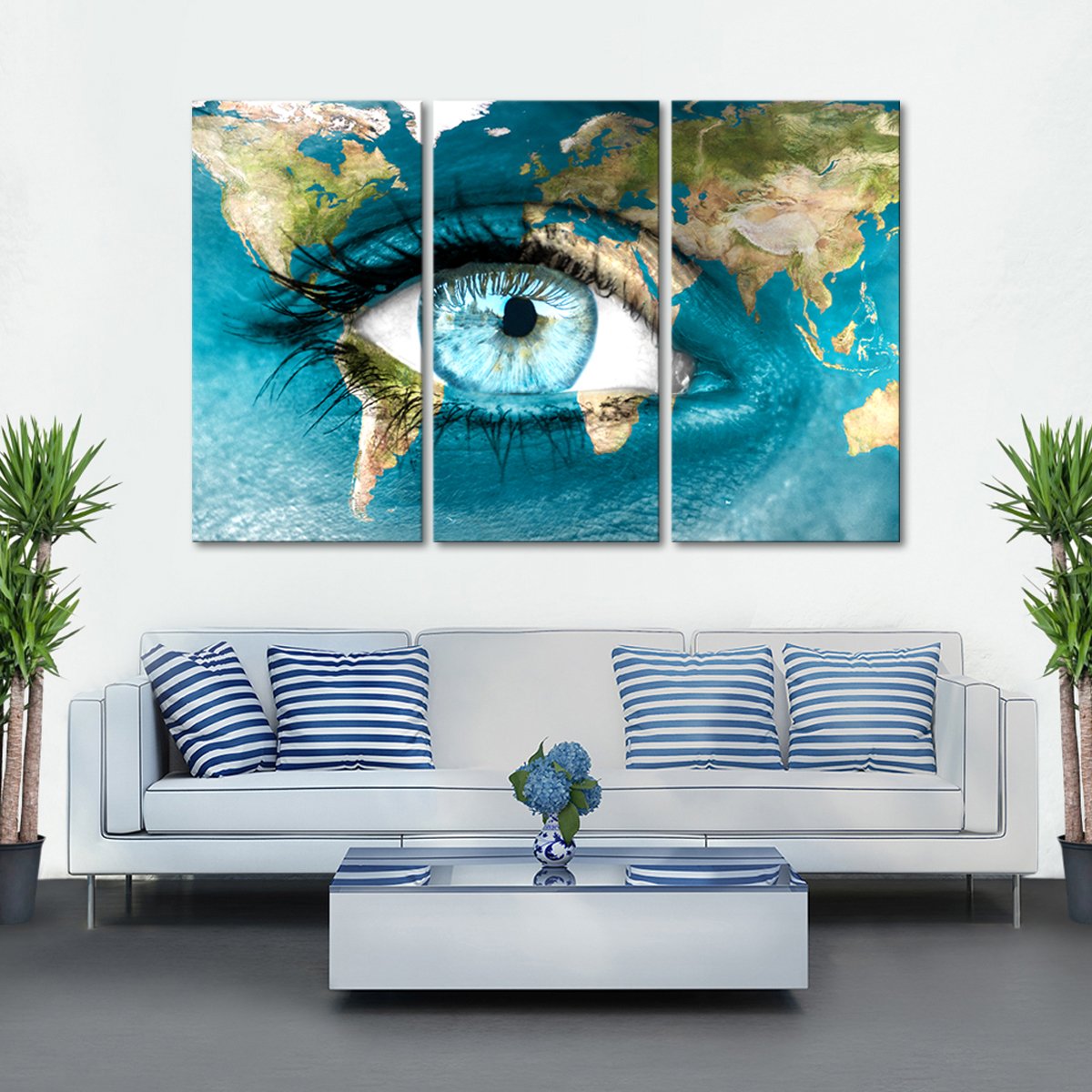 Planet Earth Eye Multi Panel Canvas Wall Art
