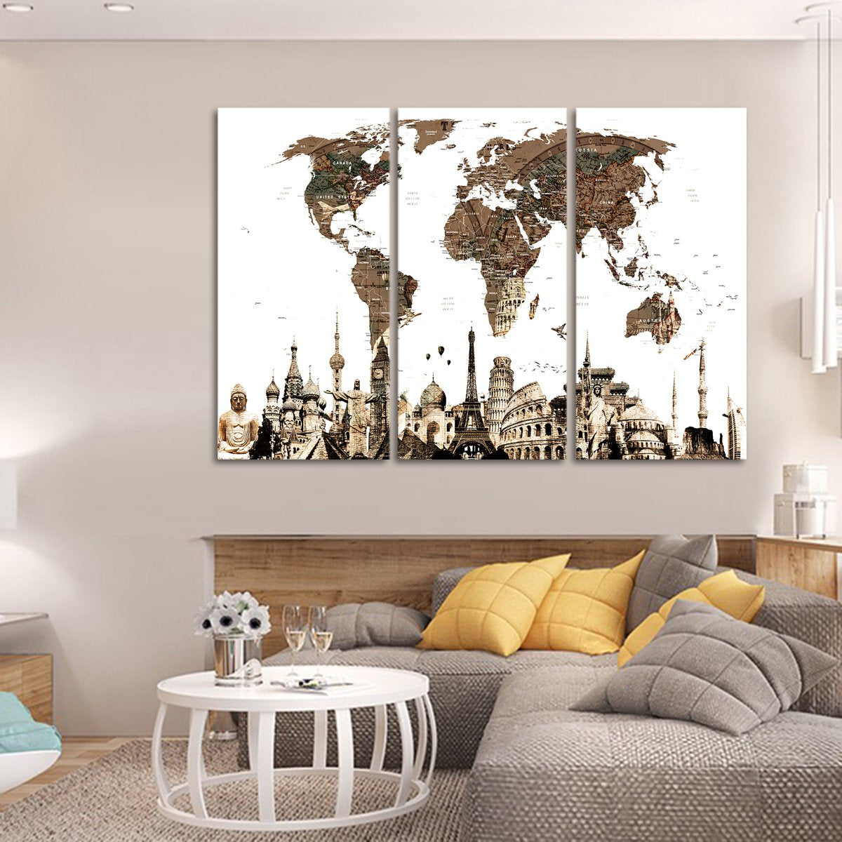 Farmhouse VIII Hand Drawings and Sketches Multi Panel Canvas Wall Art