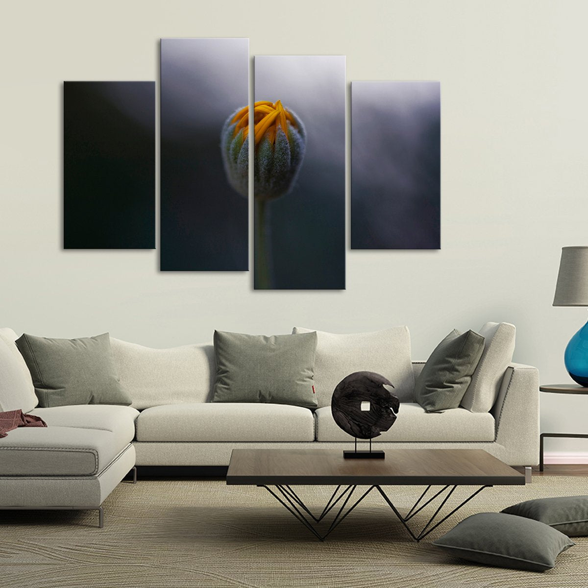 Flower Bud Multi Panel Canvas Wall Art