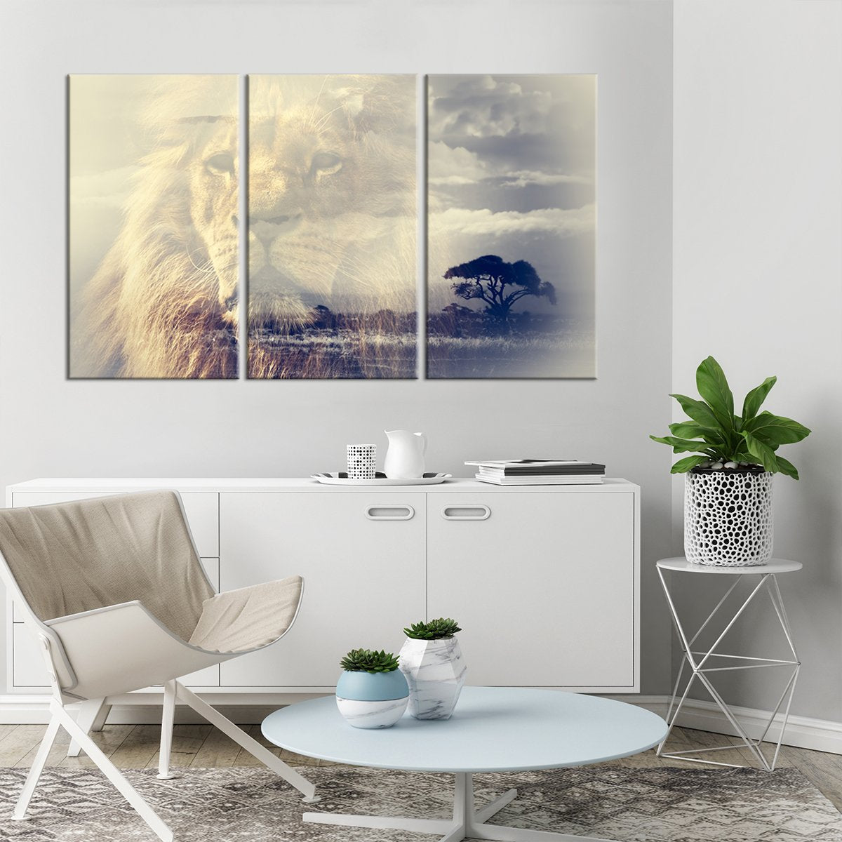 Lion Kingdom Multi Panel Canvas Wall Art