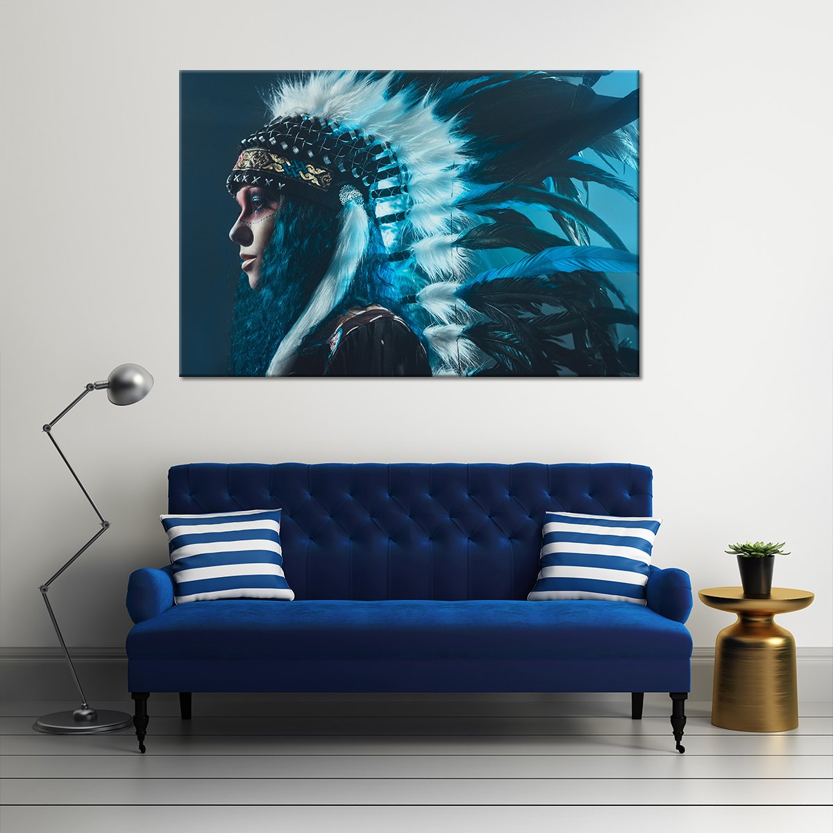Native Warrior Multi Panel Canvas Wall Art