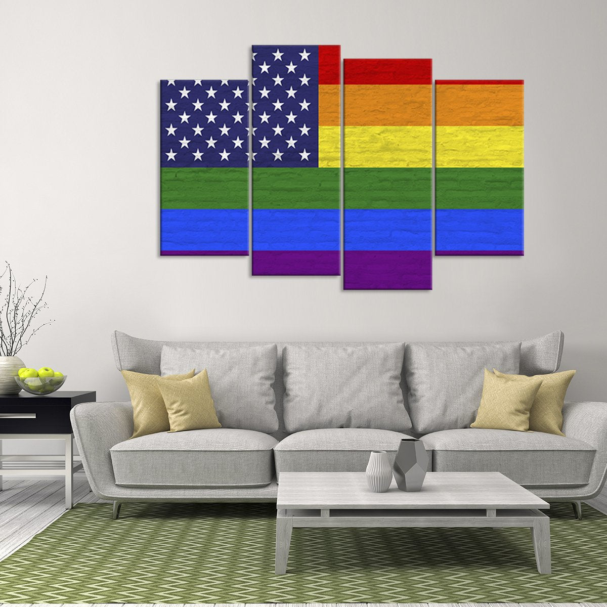 USA Pride Flag Multi Panel Canvas Wall Art