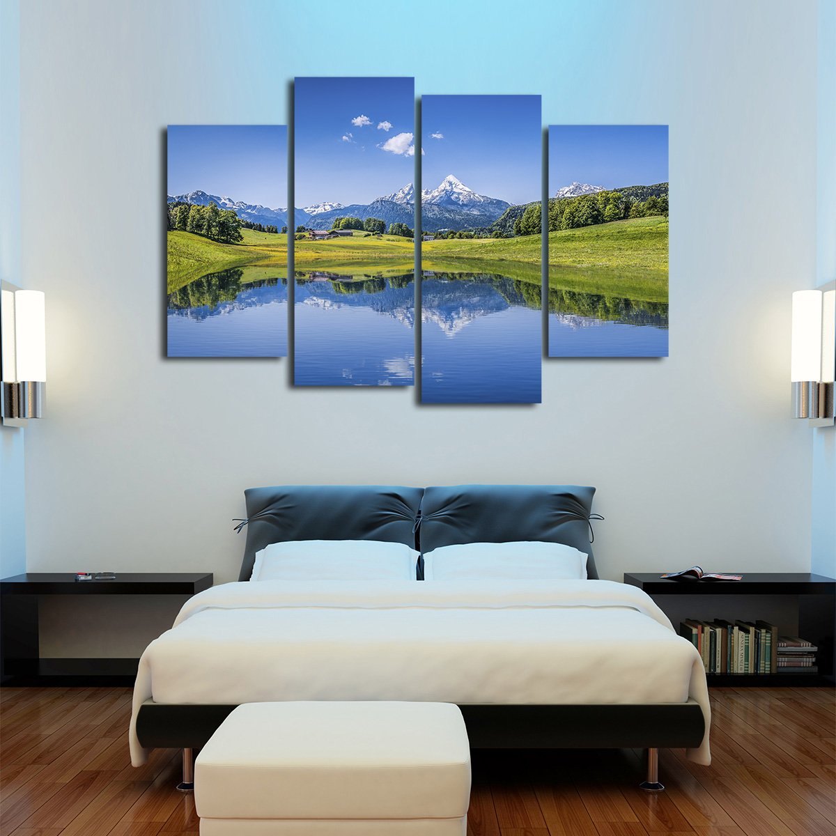 Lake of the Alps Multi Panel Canvas Wall Art