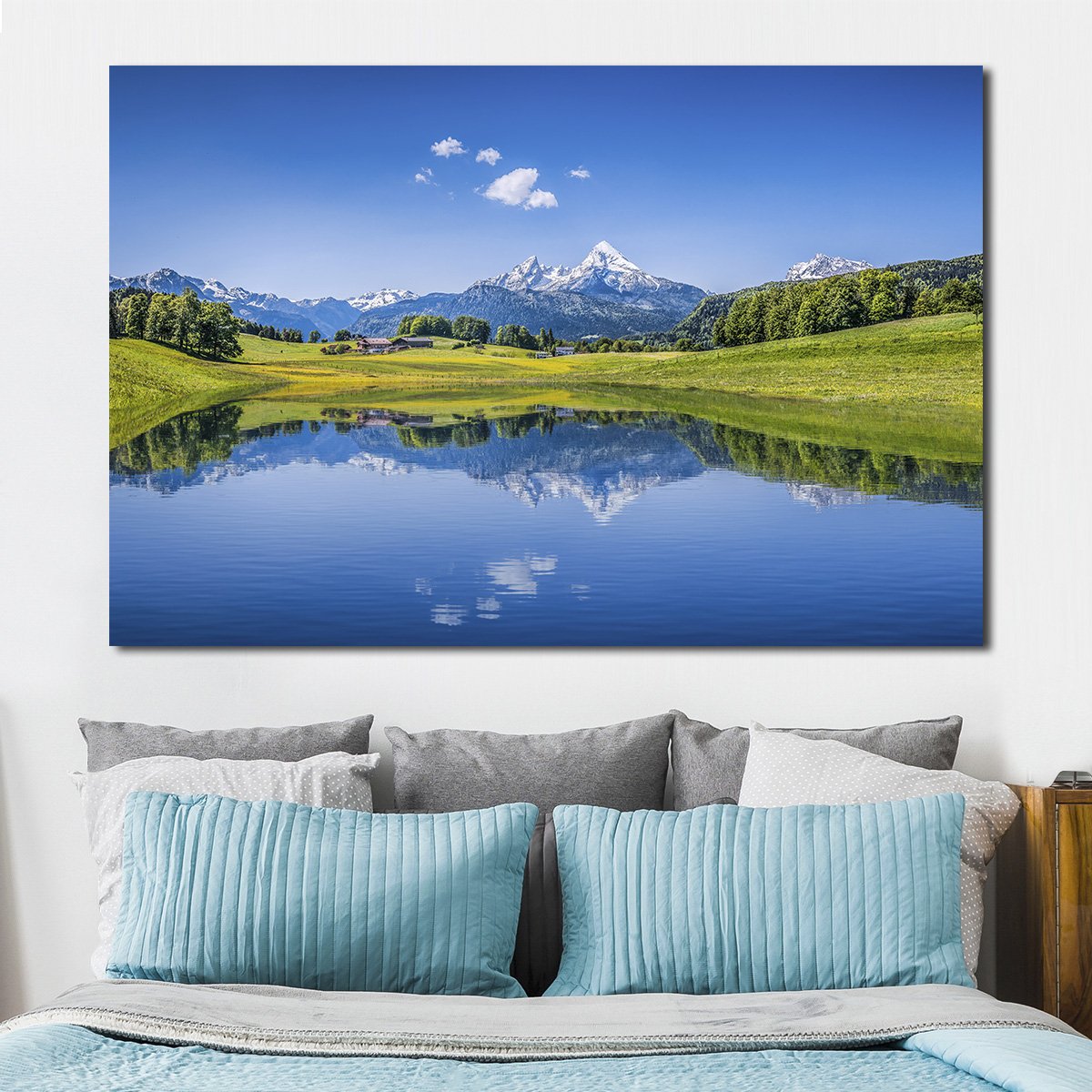 Lake of the Alps Multi Panel Canvas Wall Art