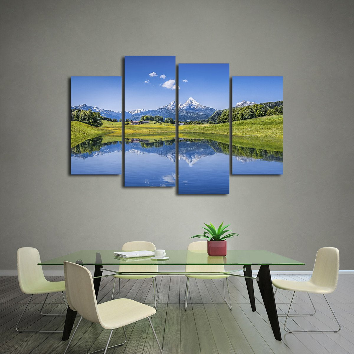 Lake of the Alps Multi Panel Canvas Wall Art