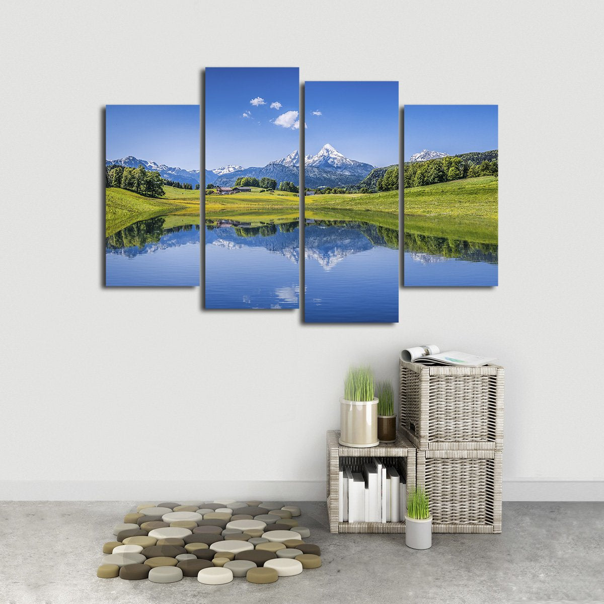 Lake of the Alps Multi Panel Canvas Wall Art