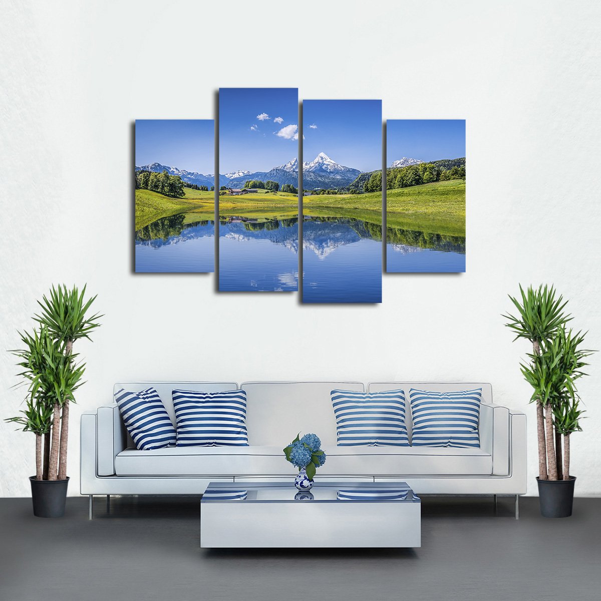 Lake of the Alps Multi Panel Canvas Wall Art