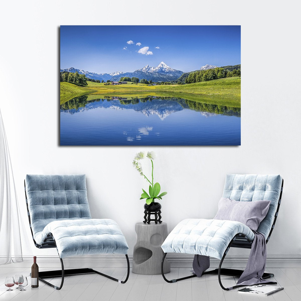 Lake of the Alps Multi Panel Canvas Wall Art