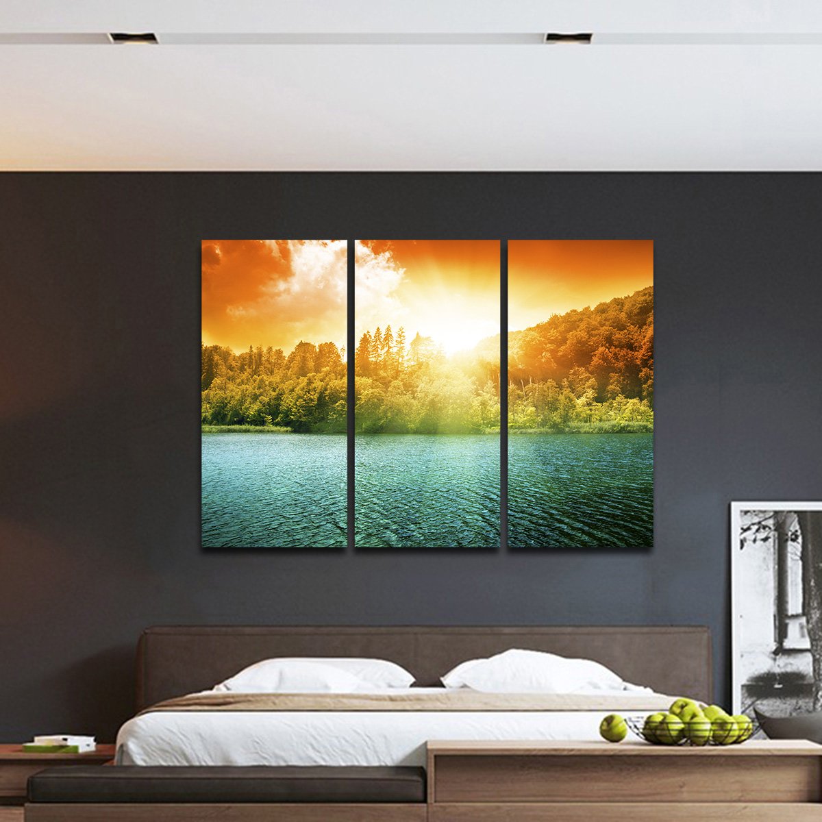 Lake Tahoe at Sunset Multi Panel Canvas Wall Art