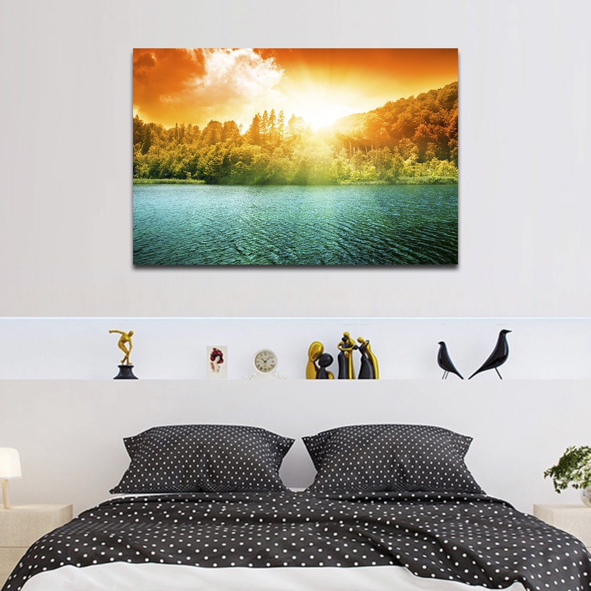 Lake Tahoe at Sunset Multi Panel Canvas Wall Art