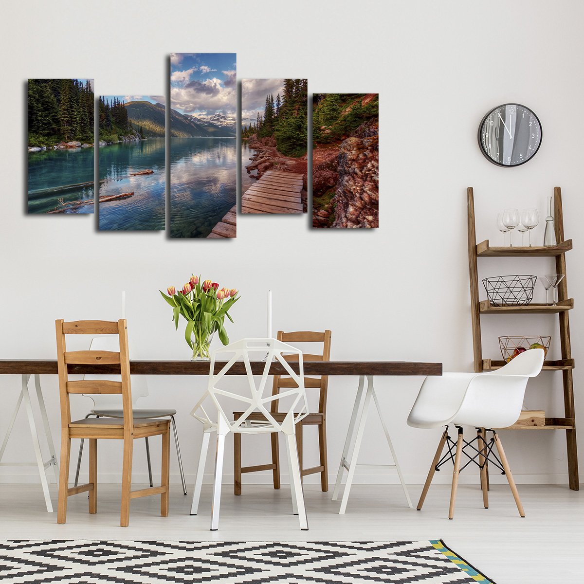 Lake Walkway Multi Panel Canvas Wall Art