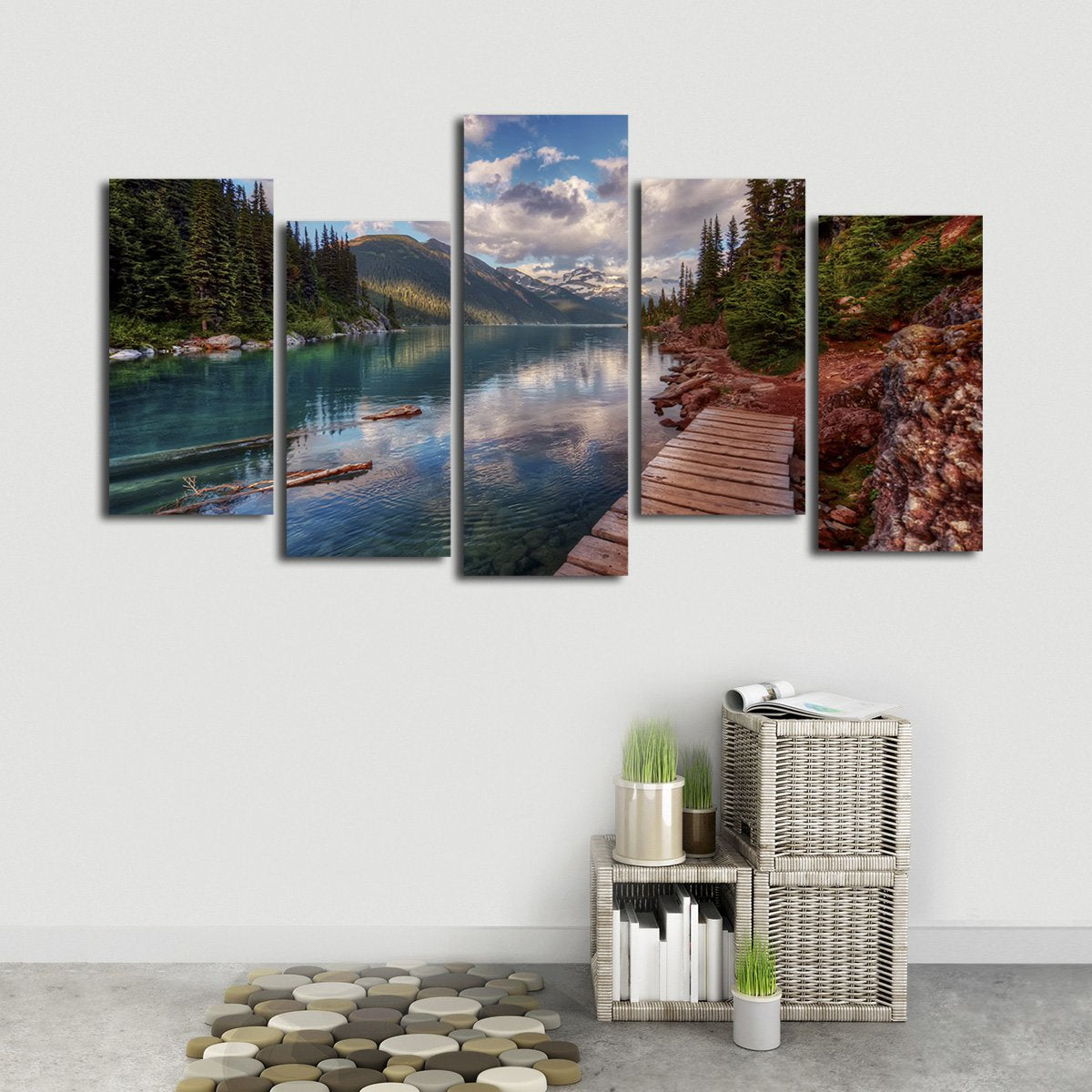 Lake Walkway Multi Panel Canvas Wall Art