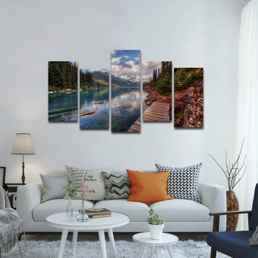 Lake Walkway Multi Panel Canvas Wall Art