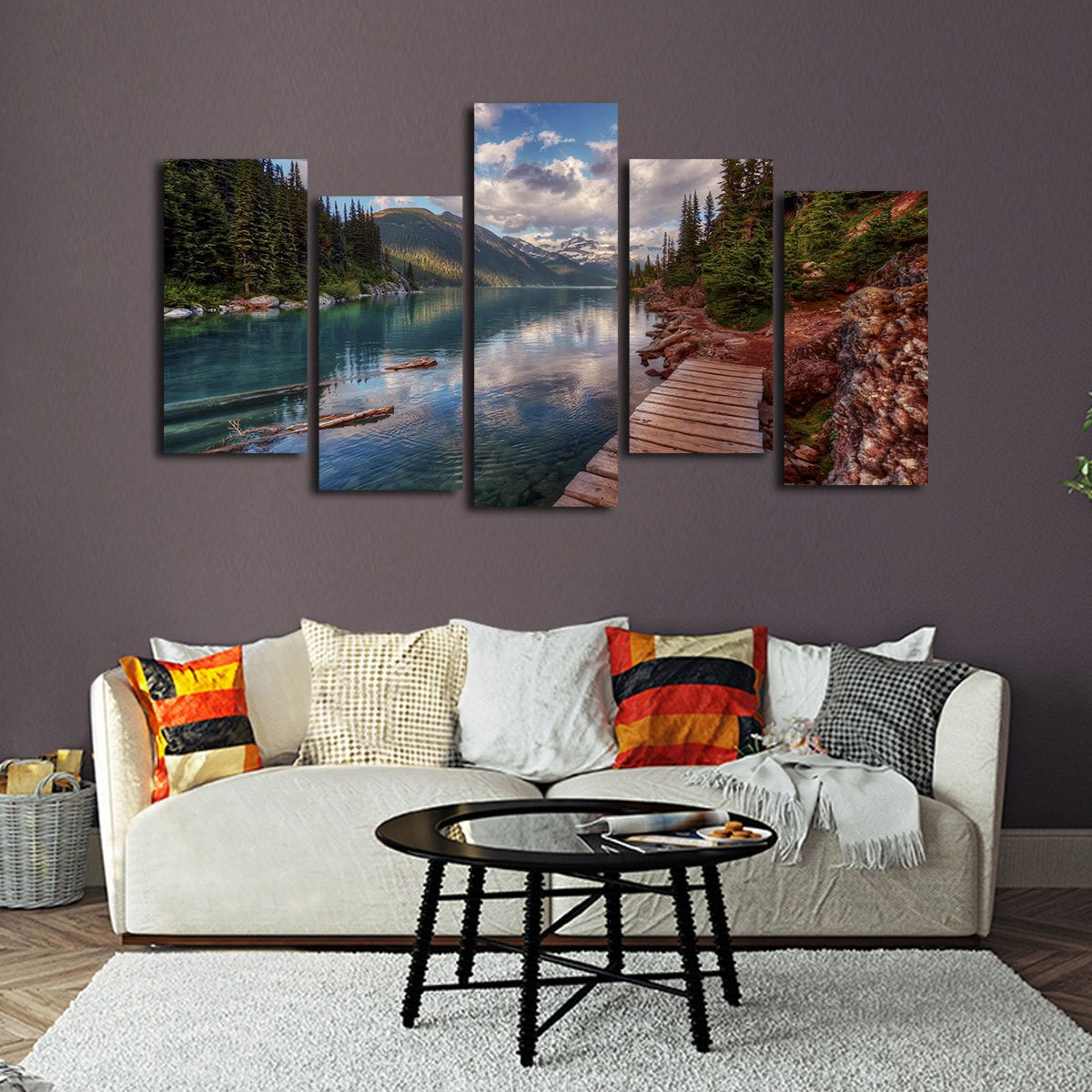 Lake Walkway Multi Panel Canvas Wall Art