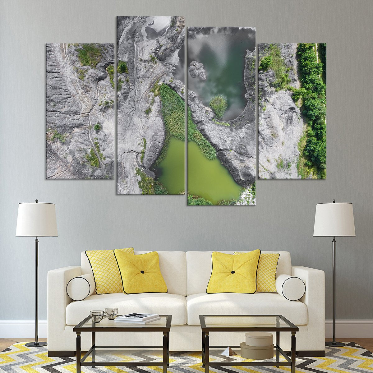 Land From Above Multi Panel Canvas Wall Art