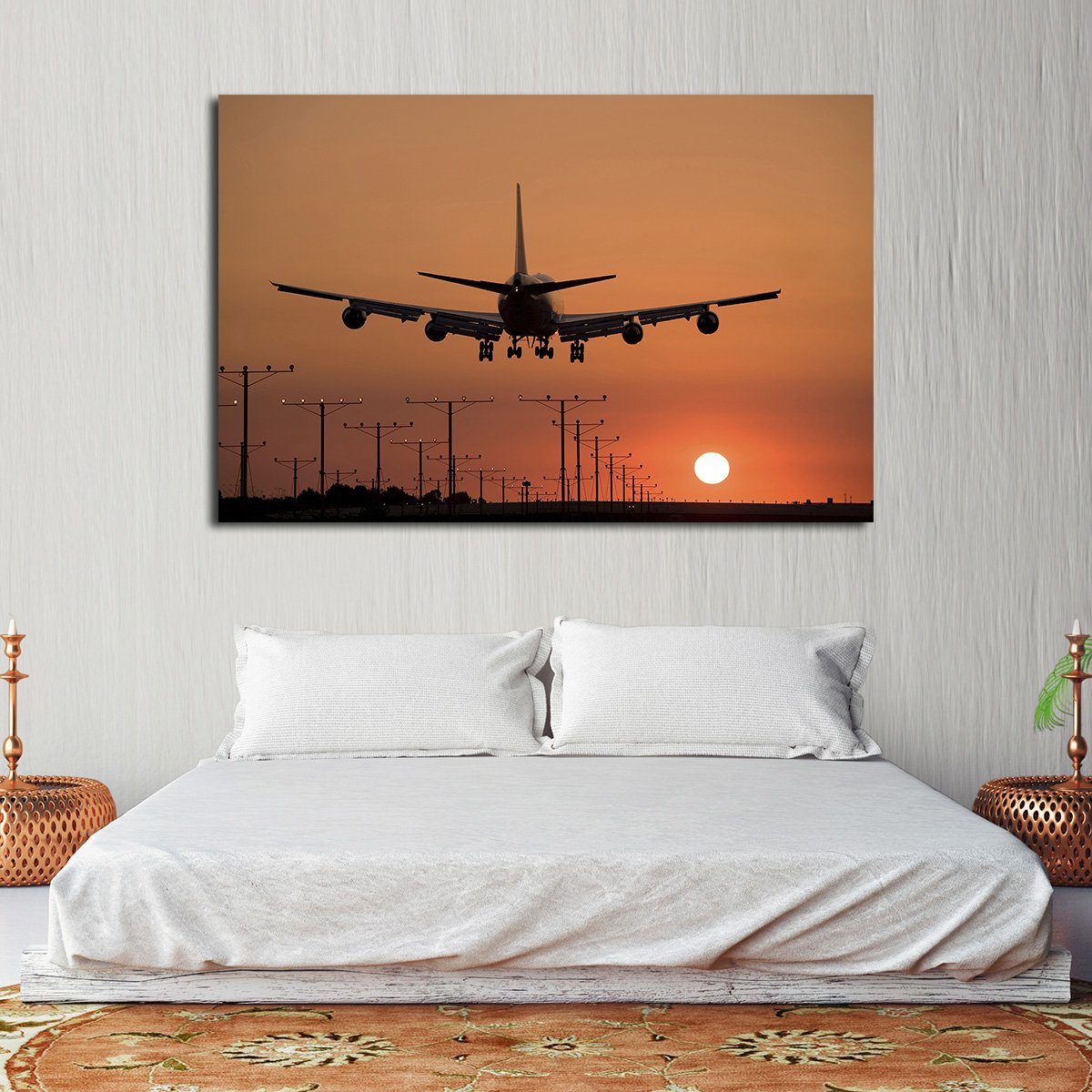 Landing Sunset Multi Panel Canvas Wall Art
