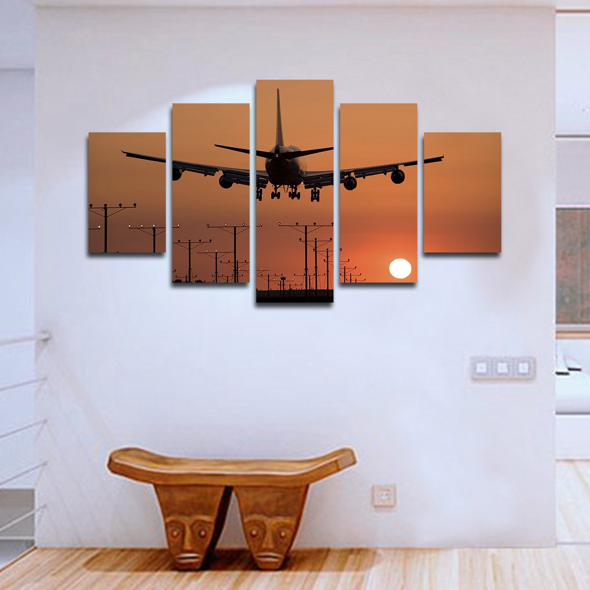 Landing Sunset Multi Panel Canvas Wall Art
