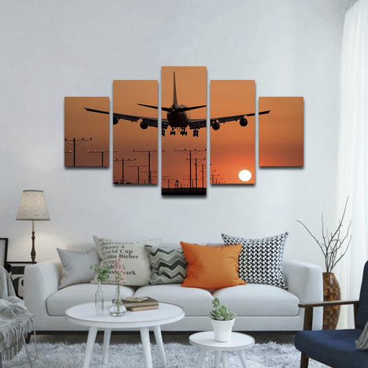 Landing Sunset Multi Panel Canvas Wall Art