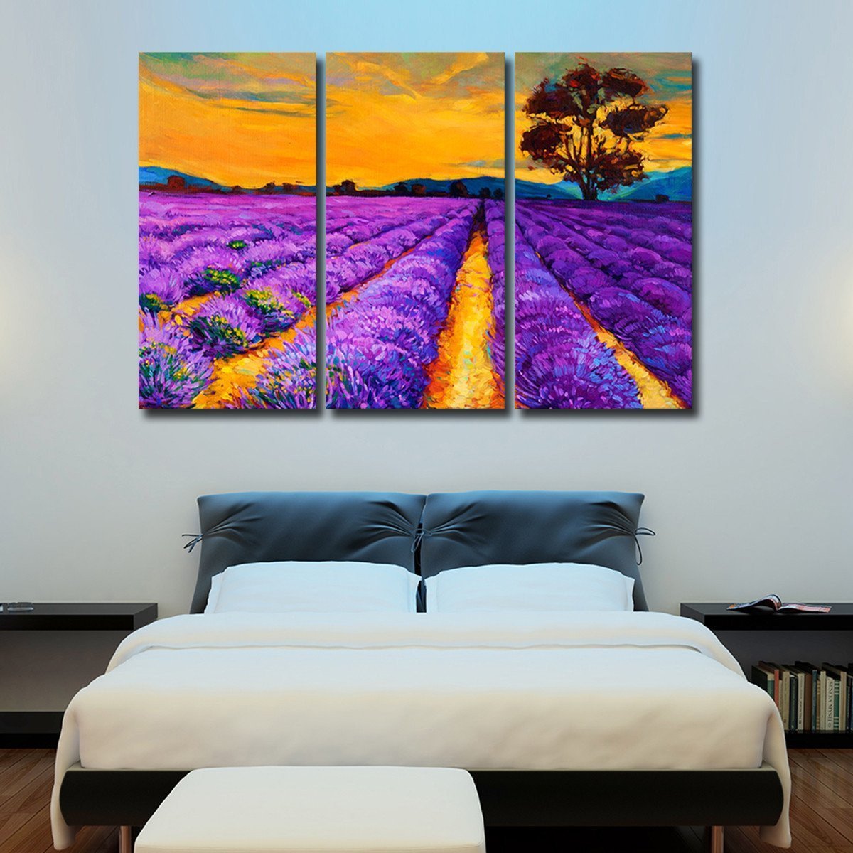 Lavender in Provence Multi Panel Canvas Wall Art