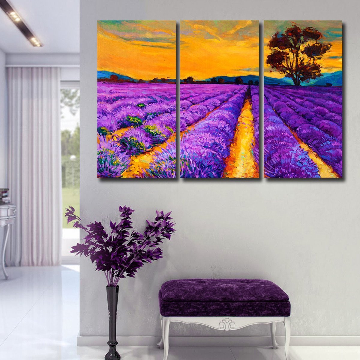 Lavender in Provence Multi Panel Canvas Wall Art