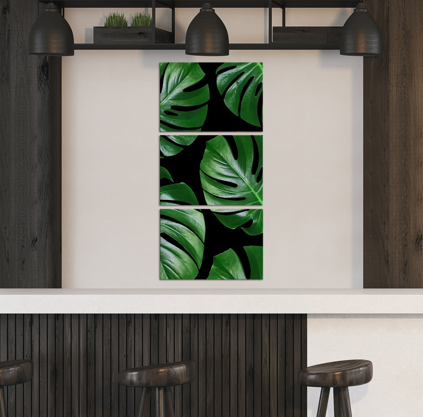 Leaf Deco Multi Panel Canvas Wall Art