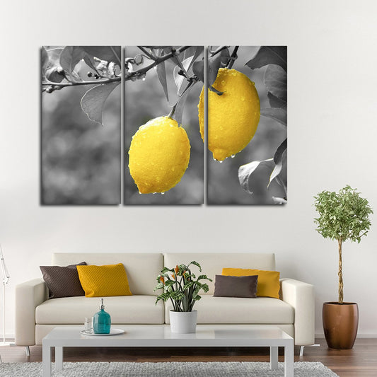 Lemons Pop Multi Panel Canvas Wall Art